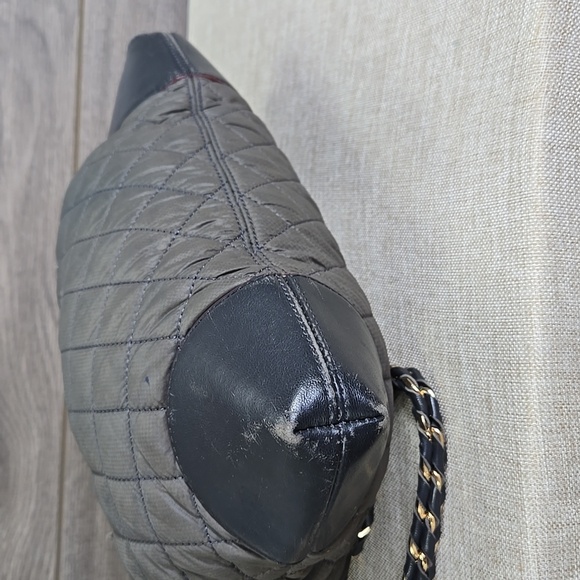 MZ Wallace Gray Quilted Nylon Leather Crossbody Shoulder Bag - Picture 7 of 13